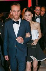 ROONEY MARA Leaves Baoli Beach Restaurant in Cannes