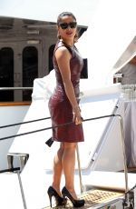SALMA HAYEK Arrives at a Boat in Cannes