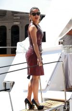 SALMA HAYEK Arrives at a Boat in Cannes