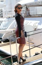 SALMA HAYEK Arrives at a Boat in Cannes