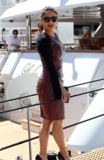 SALMA HAYEK Arrives at a Boat in Cannes