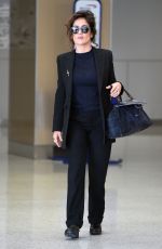 SALMA HAYEK Arrives at JFK Airport in New York 05/02/2015