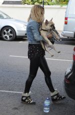 SARAH HARDING Walks Her Dog Out in Primrose Hill 05/07/2015