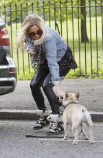 SARAH HARDING Walks Her Dog Out in Primrose Hill 05/07/2015