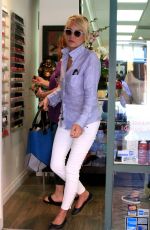 SHARON STONE Leaves a Nails & Spa in Beverly Hills