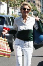 SHARON STONE Out Shopping in Los Angeles 0418/2015