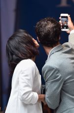 VANESSA HUDGENS at #starsinthealley Outdoor Concert Featuring Darren Criss in New York