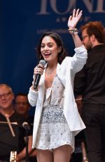 VANESSA HUDGENS at #starsinthealley Outdoor Concert Featuring Darren Criss in New York