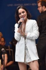 VANESSA HUDGENS at #starsinthealley Outdoor Concert Featuring Darren Criss in New York
