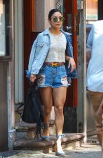 VANESSA HUDGENS in Shorts Leaves Her Apartment in New York 05/30/2015