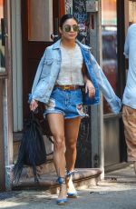 VANESSA HUDGENS in Shorts Leaves Her Apartment in New York 05/30/2015