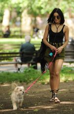 VANESSA HUDGENS Taking Her Dog to a Park in New York