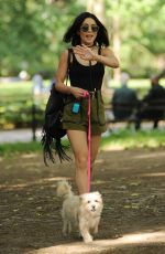 VANESSA HUDGENS Taking Her Dog to a Park in New York