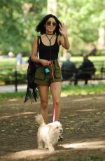 VANESSA HUDGENS Taking Her Dog to a Park in New York