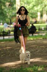 VANESSA HUDGENS Taking Her Dog to a Park in New York