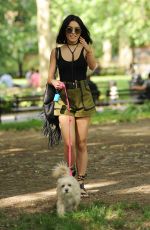 VANESSA HUDGENS Taking Her Dog to a Park in New York