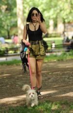 VANESSA HUDGENS Taking Her Dog to a Park in New York