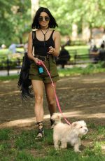 VANESSA HUDGENS Taking Her Dog to a Park in New York