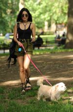 VANESSA HUDGENS Taking Her Dog to a Park in New York