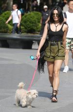 VANESSA HUDGENS Taking Her Dog to a Park in New York