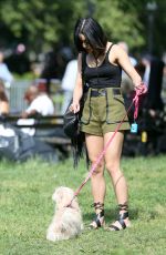 VANESSA HUDGENS Taking Her Dog to a Park in New York