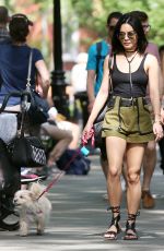 VANESSA HUDGENS Taking Her Dog to a Park in New York