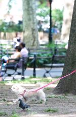 VANESSA HUDGENS Taking Her Dog to a Park in New York