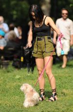 VANESSA HUDGENS Taking Her Dog to a Park in New York