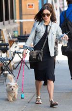 VANESSA HUDGENS Walks Her Dog Out in New York 05/14/2015
