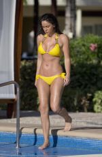 VICKY PATTISON in Yellow Bikini at a Pool in Mexico