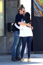 ZOE SALDANA and Marco Perego Kissing After Lunch in Los Angeles