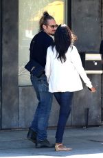 ZOE SALDANA and Marco Perego Kissing After Lunch in Los Angeles
