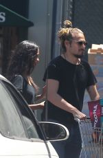 ZOE SALDANA and Marco Perego Shoppig at Whole Foods in Los Angeles 05/02/2015