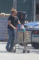 ZOE SALDANA and Marco Perego Shoppig at Whole Foods in Los Angeles 05/02/2015
