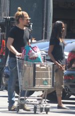 ZOE SALDANA and Marco Perego Shoppig at Whole Foods in Los Angeles 05/02/2015