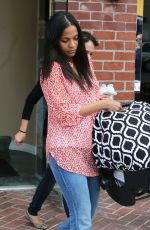 ZOE SALDANA Out and About in Beverly Hills 05/07/2015