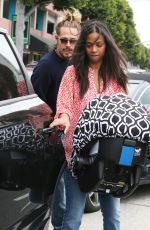 ZOE SALDANA Out and About in Beverly Hills 05/07/2015
