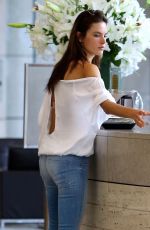 ALESSANDRA AMBROSIO at a Gas Station and Bank in Century City 06/12/2015
