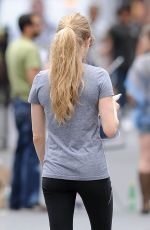 AMANDA SEYFRIED in Leggings Out and About in New York 06/25/2015