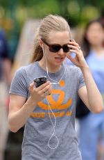 AMANDA SEYFRIED in Leggings Out and About in New York 06/25/2015