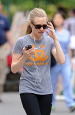 AMANDA SEYFRIED in Leggings Out and About in New York 06/25/2015