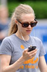 AMANDA SEYFRIED in Leggings Out and About in New York 06/25/2015