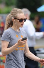 AMANDA SEYFRIED in Leggings Out and About in New York 06/25/2015