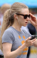 AMANDA SEYFRIED in Leggings Out and About in New York 06/25/2015