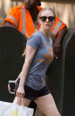 AMANDA SEYFRIED Walks Her Dog in New York 06/08/2015