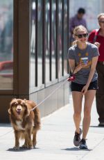 AMANDA SEYFRIED Walks Her Dog in New York 06/08/2015