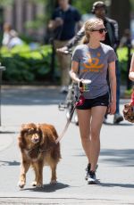 AMANDA SEYFRIED Walks Her Dog in New York 06/08/2015
