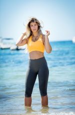 AMY WILLERTON in Tights Working Out at a Beach in Ibiza 06/23/2015