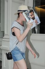 ANNE HATHAWAY in Jeans Shorts Out and About in New York