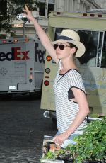ANNE HATHAWAY in Jeans Shorts Out and About in New York